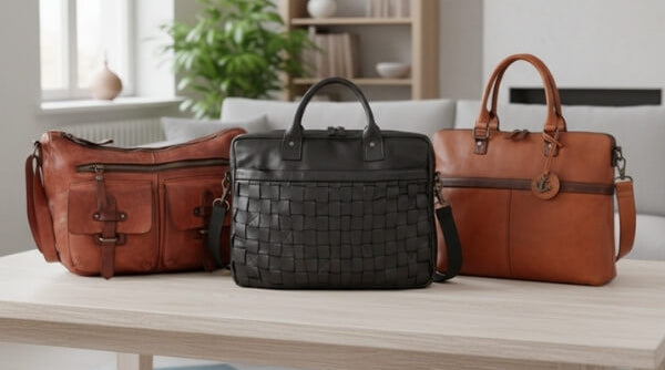 verschiedene Business Taschen für Damen auf Tisch