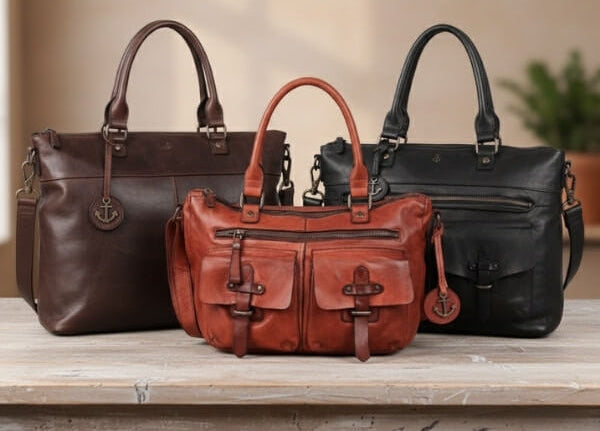 verschiedene Businesstaschen auf Tisch