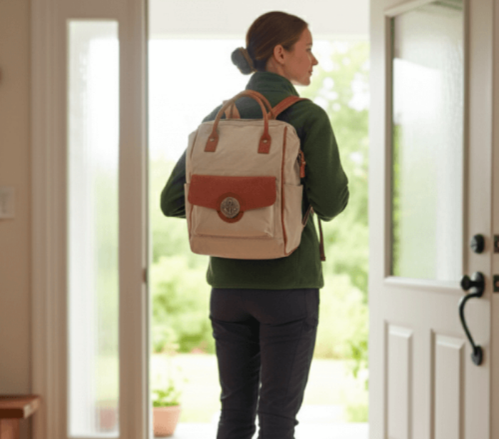 Canvas Rucksack Hauseingang