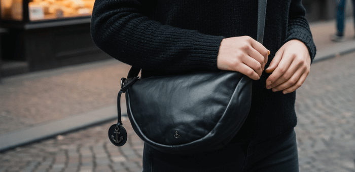 Ledertasche in Stadt