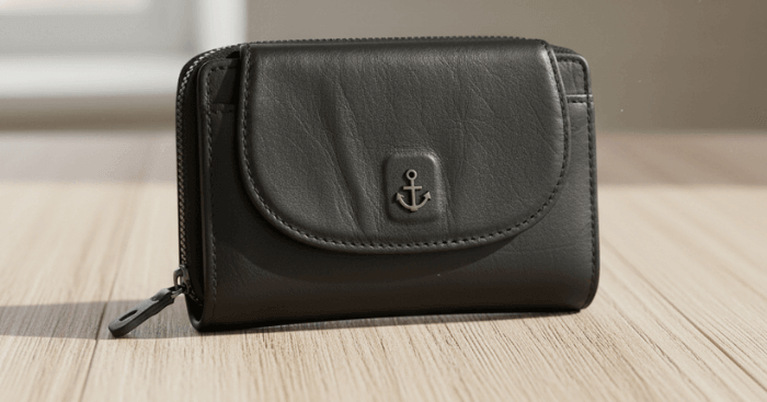 Geldbörse auf Tisch