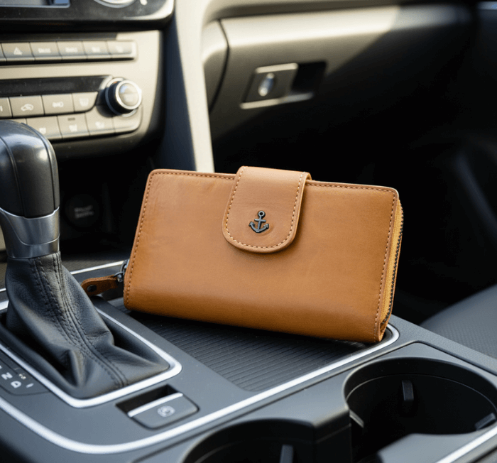 Geldbörse in Auto