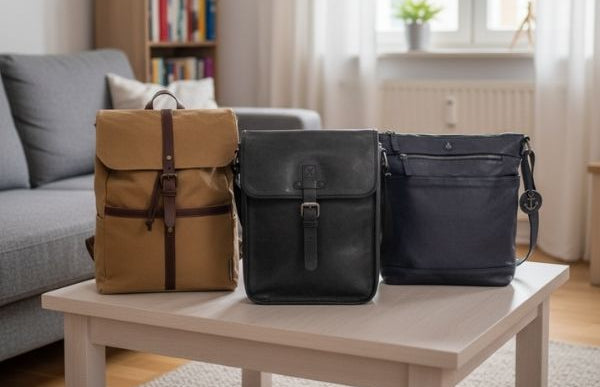 Laptoptasche Damen auf Tisch