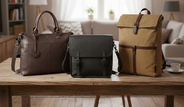 Laptoptasche Herren auf Tisch