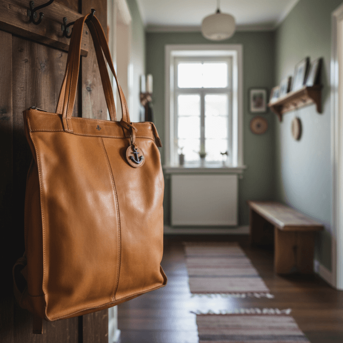 Damen Ledderrucksack in Flur