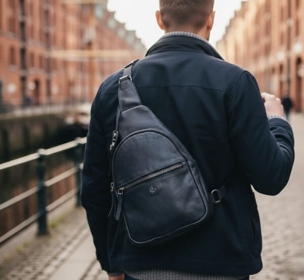 Mann mit Umhängetasche für Herren In Stadt