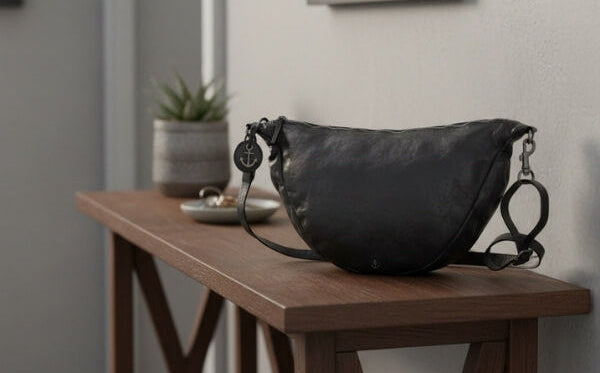 Umhängetasche auf einem Schrank