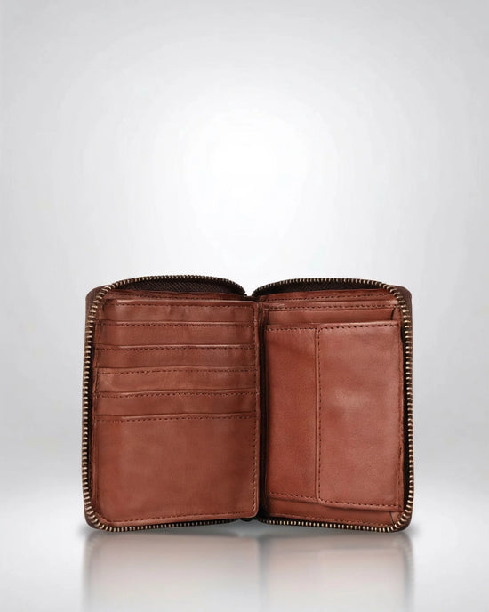 #farbe_cognac – Komet Geldbörse, Innenansicht
