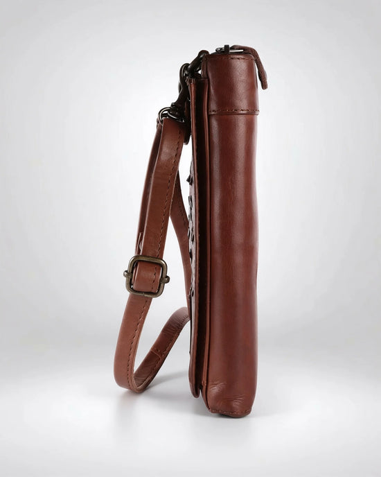 #farbe_cognac – Lina Geldbörse, Seitenansicht
