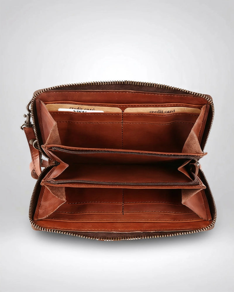 #farbe_cognac – Lina Geldbörse, Innenansicht
